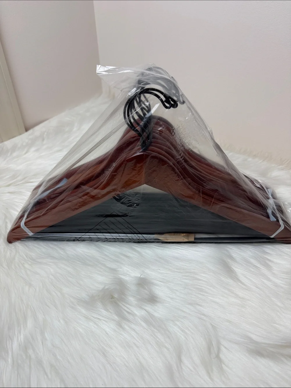 Brookstone Premium Wooden Hangers with Bar in Mahogany  - Set of 10